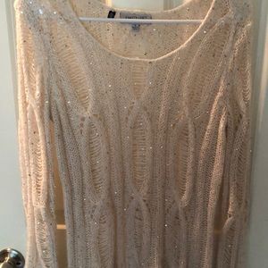 Sheer Sweater w/ Sparkle Detail